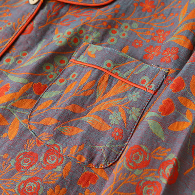 סט לואנgewear מכותנה עם צווארון עלה וינטג'