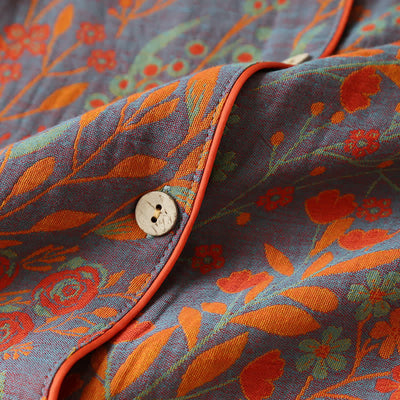 סט לואנgewear מכותנה עם צווארון עלה וינטג'