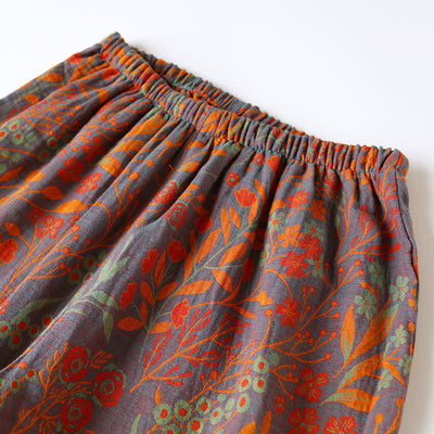 סט לואנgewear מכותנה עם צווארון עלה וינטג'