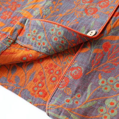 סט לואנgewear מכותנה עם צווארון עלה וינטג'