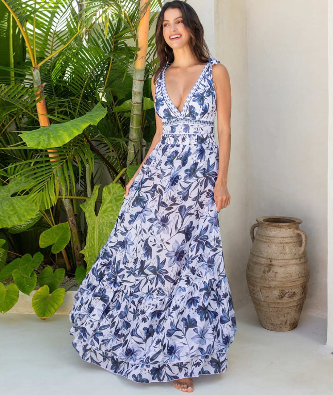 אמליה | בגד ים V-hals 2 ב-1 עם חצאית תואמת